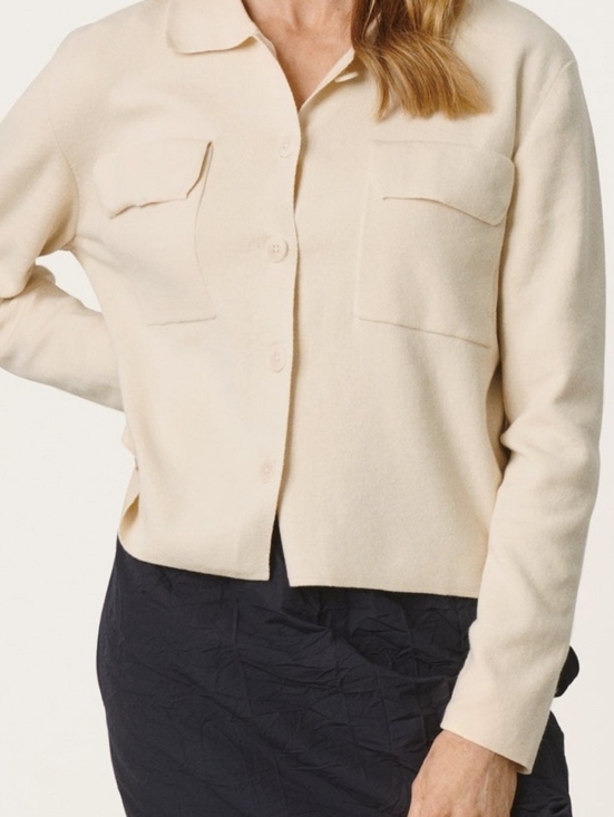 Part Two Sweaters - Part Two Frieda Cotton Cardigan Knit Jacket Size Large Pocket Collar Style EUC
